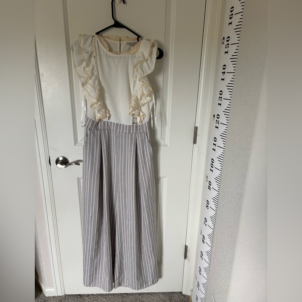 The Clothing Company Cream Lace-Trimmed Jumpsuit